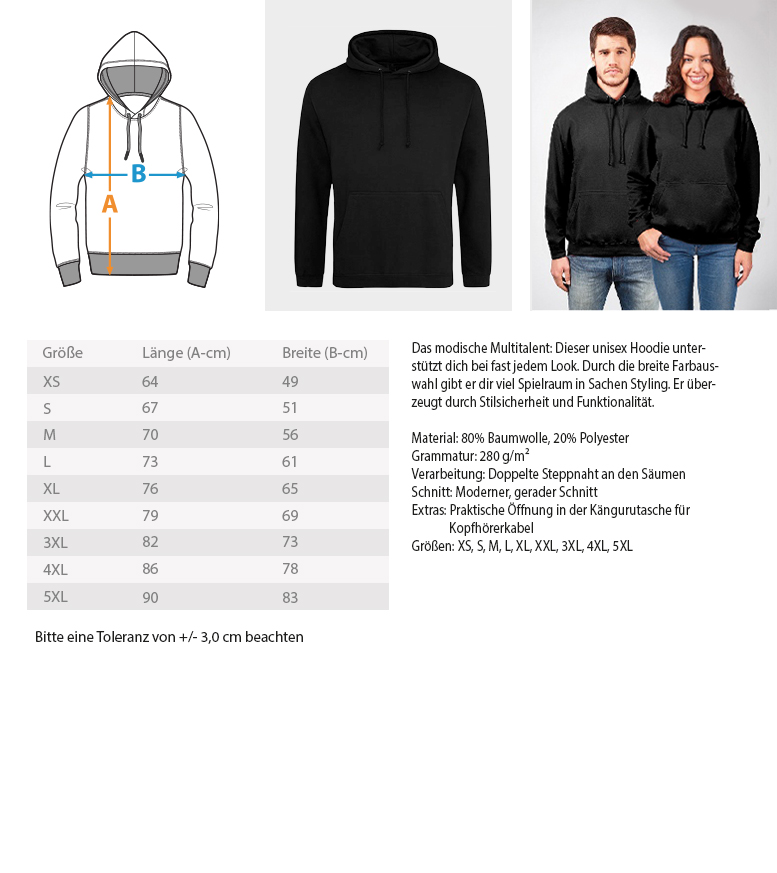 Eitorf mit Herz und Seele (Kreis) - Unisex Kapuzenpullover Hoodie – Bild 7